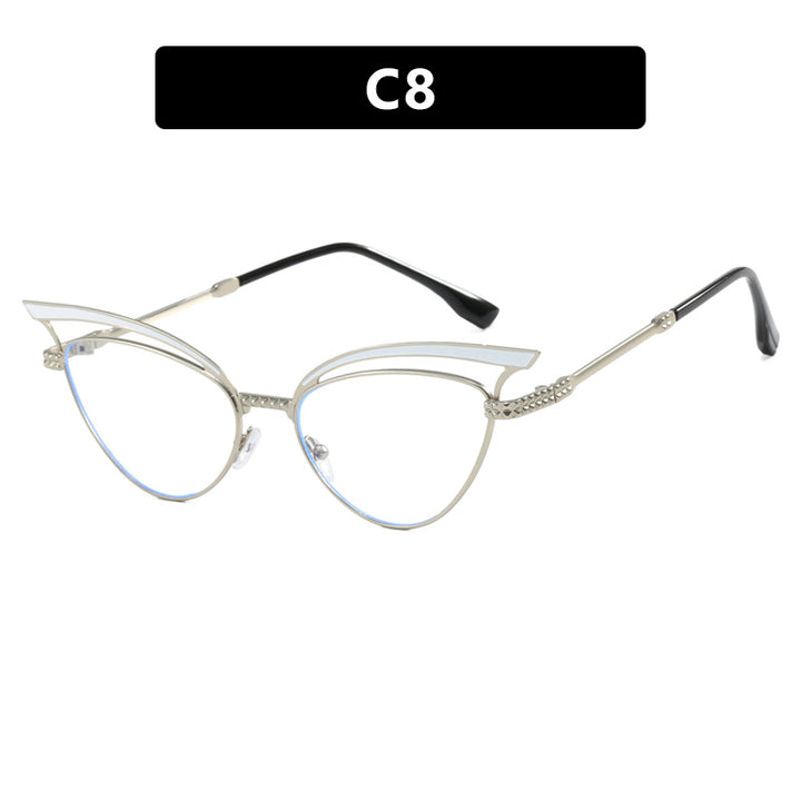 Women's Cat-Eye Glasses with Filigree Design Element Bowlift