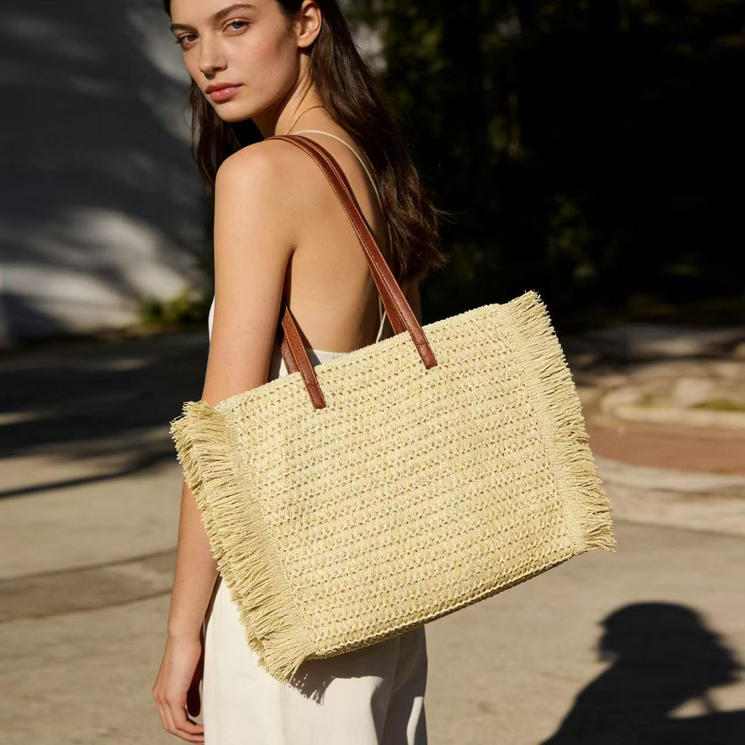 Elegant Raffia Shopping Bag Bowlift
