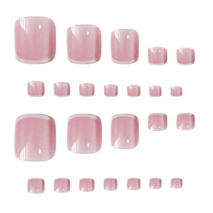 Glossy French Tip Gel Toe Nail Enhancements Bowlift