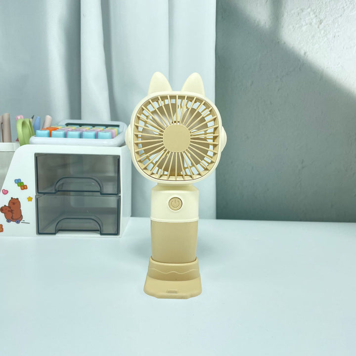 Women Portable Hand Fan with Cat Ears and USB Connection Bowlift