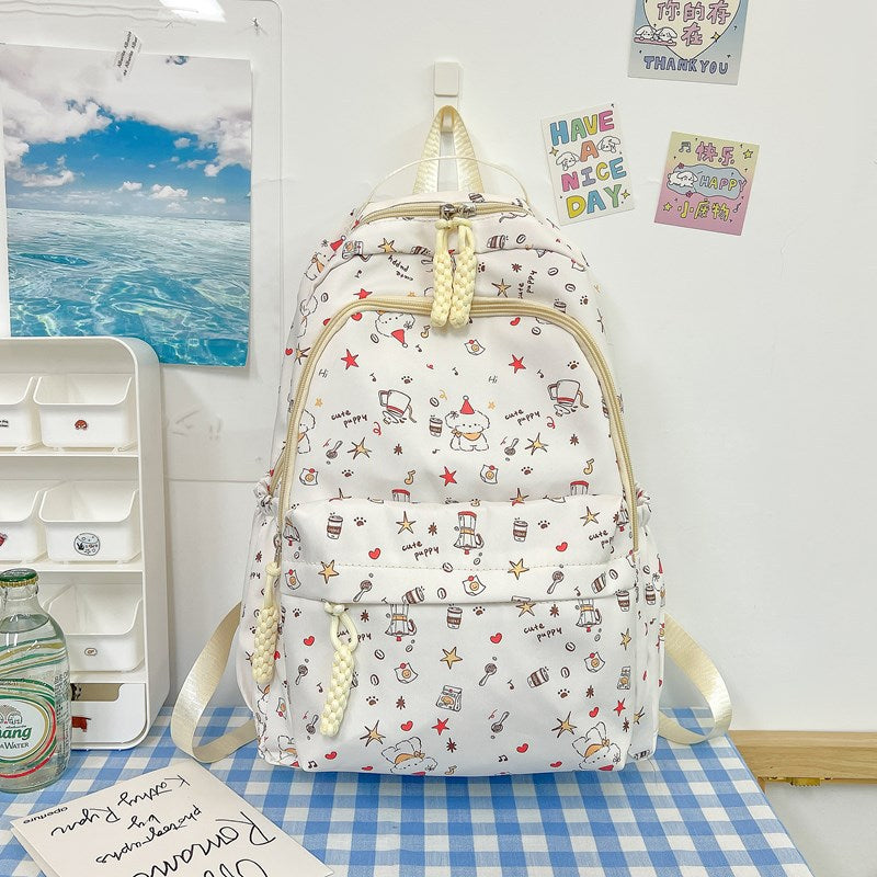 Whimsical Character Print Backpack