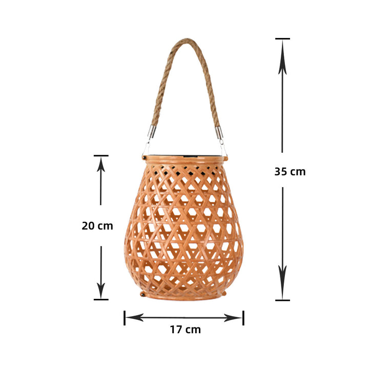 Decorative Woven Lantern With Rope Handle Bowlift