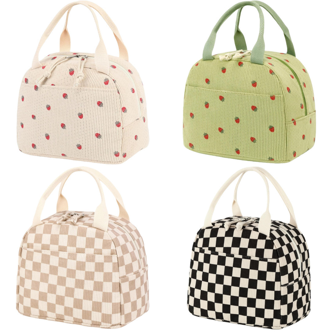 Insulated Strawberry Print Lunch Bag Bowlift