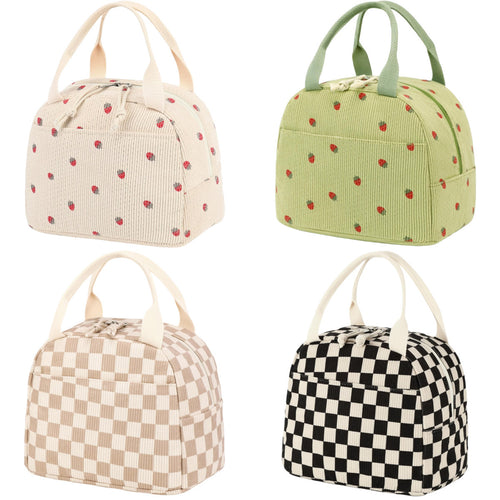 Insulated Strawberry Print Lunch Bag Bowlift