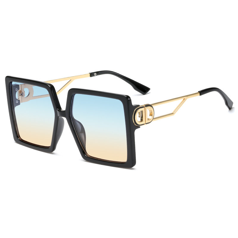 Women's oversized square sunglasses with elegant metal frame and polarizing lenses Bowlift