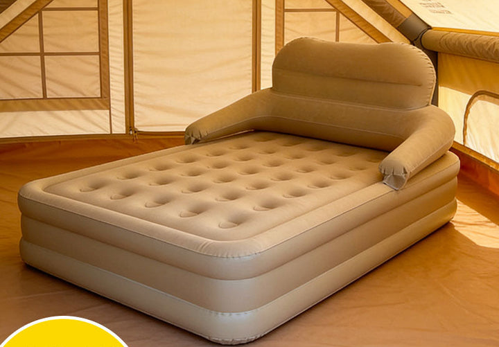 automatic inflation elevated inflatable air bed with upright backrest and integrated pillow supports Bowlift
