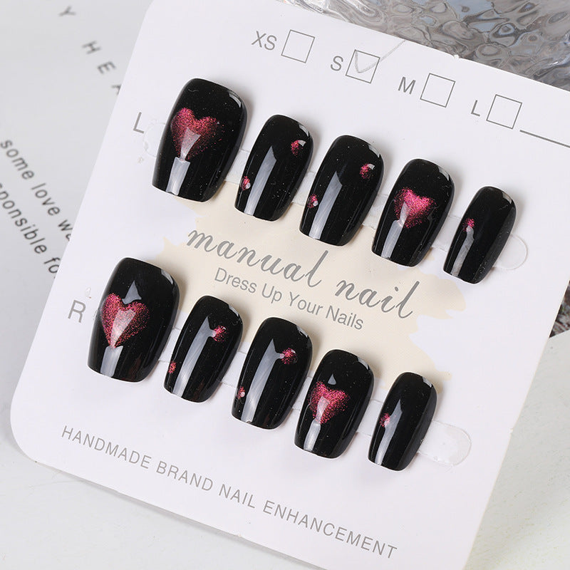 Heart Pattern Press-On Nail Set Bowlift