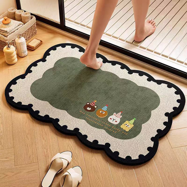 Cloud-Shaped Pet-Themed Bath Mat