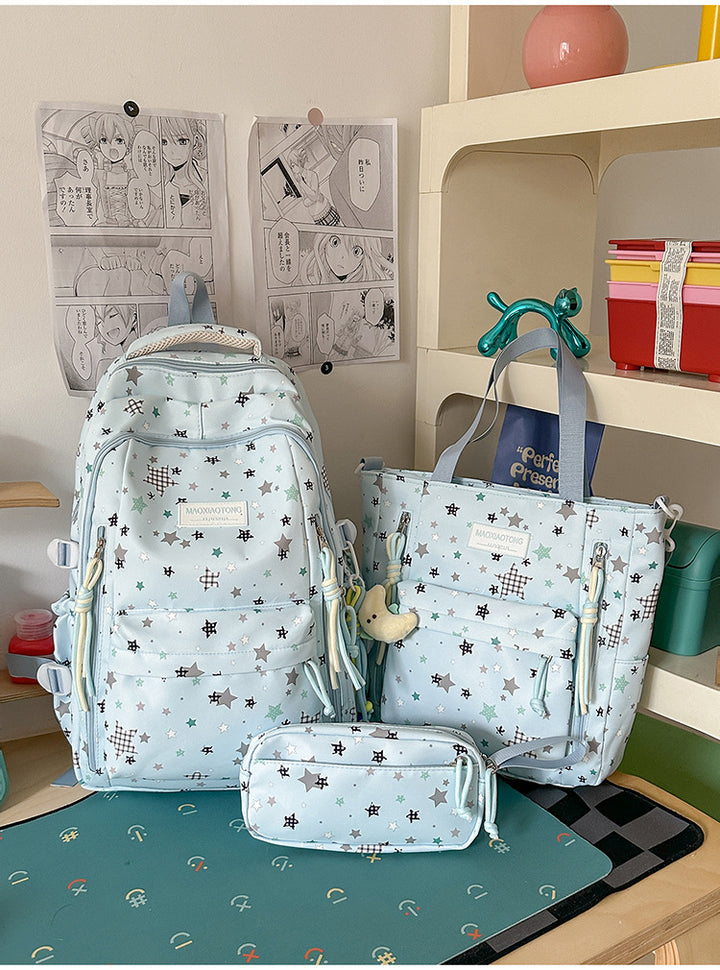 Starry Pattern School Backpack Set Bowlift