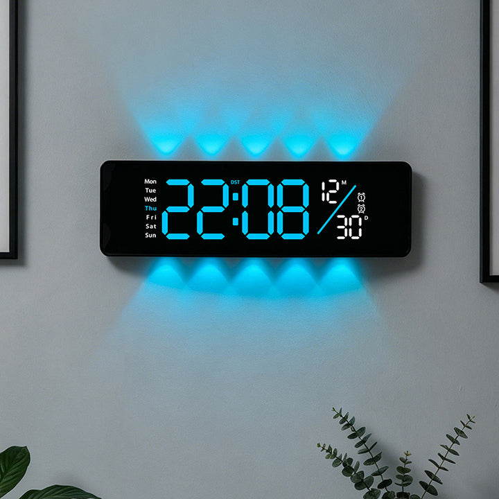 Digital display alarm clock with weekday display and temperature Bowlift