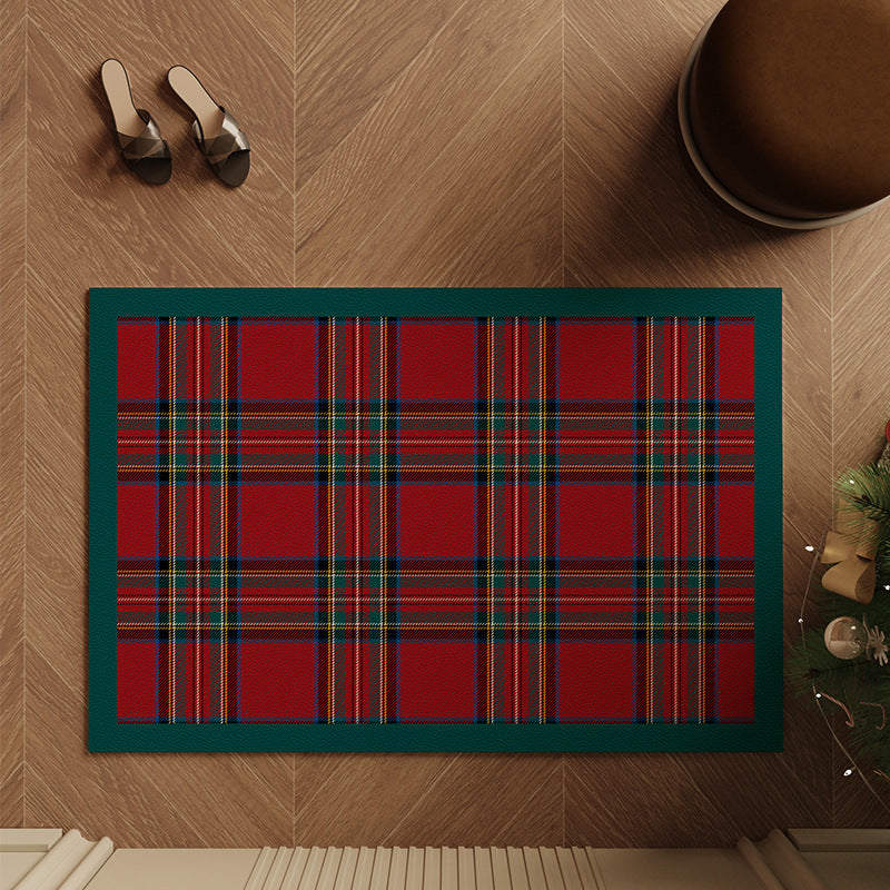 Heart-Shaped Plaid Bath Mat Bowlift