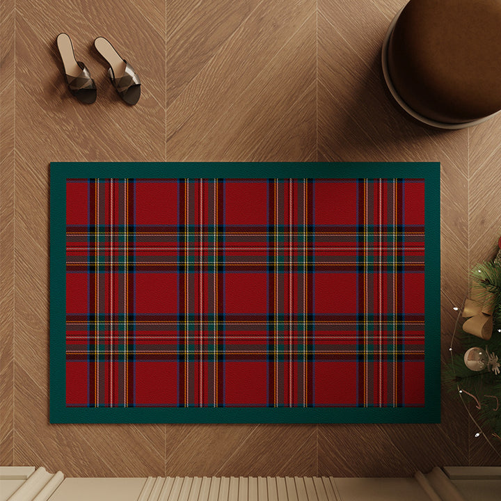 Heart-Shaped Plaid Bath Mat Bowlift