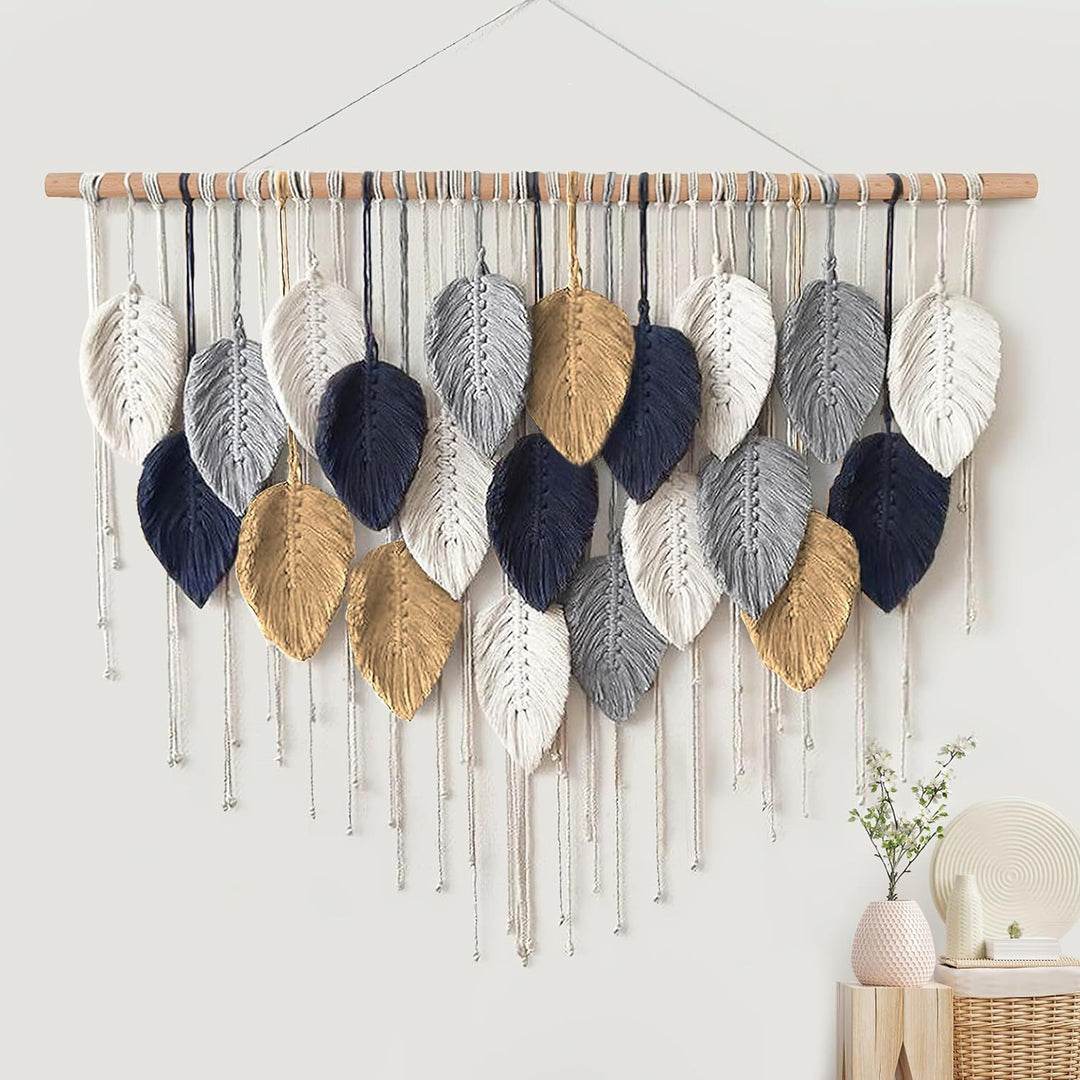 Macrame Leaf Wall Hanging Tapestry Bowlift