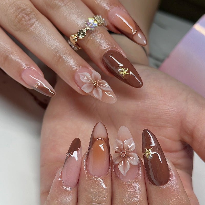 Floral Design Artistic Press-On Nails Bowlift