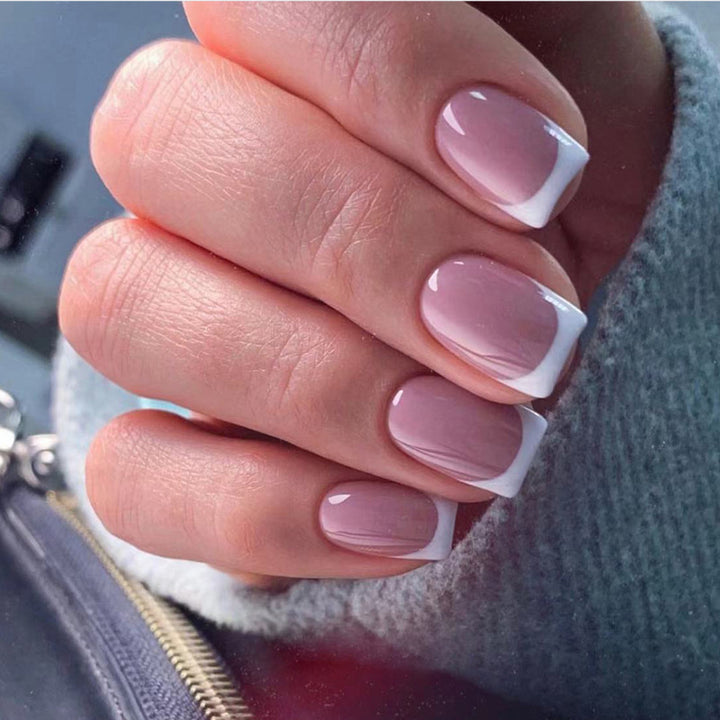 French Tip Press-On Nail Set Bowlift