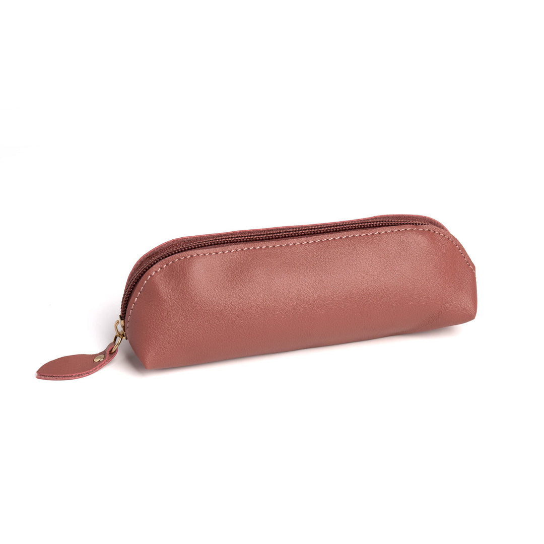 Premium Leather Zippered Pencil Case Bowlift