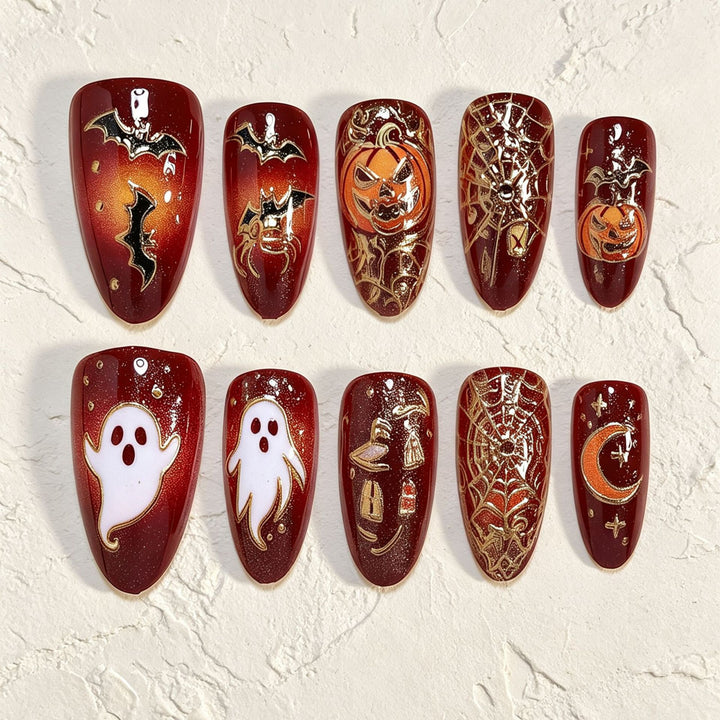 Halloween-Themed Decorative Press-On Nails Bowlift