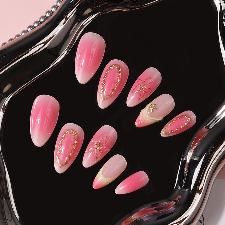 Elegant Abstract Press-On Nail Set Bowlift
