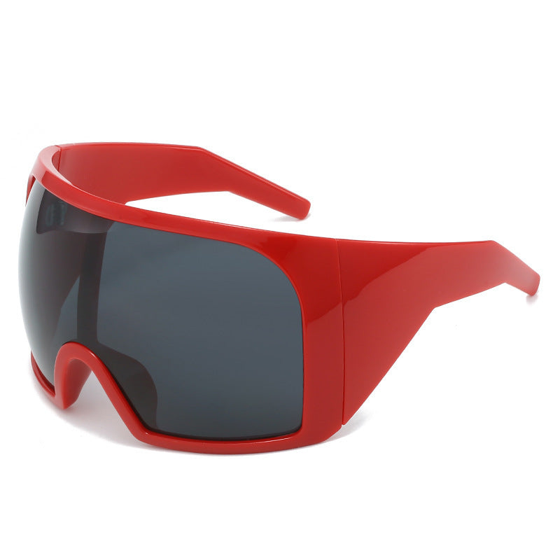 Oversized Shield Sunglasses with Enhanced UV Protection Bowlift