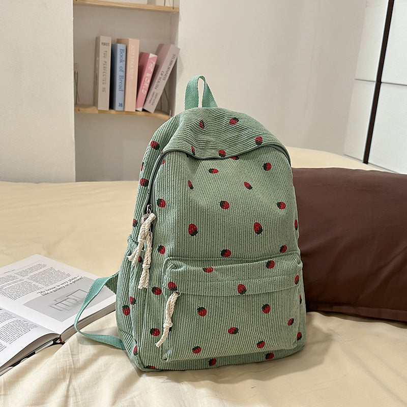 Corduroy Polka Dot Backpack