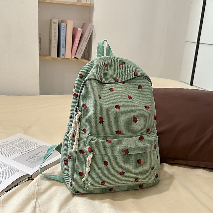 Corduroy Polka Dot Backpack
