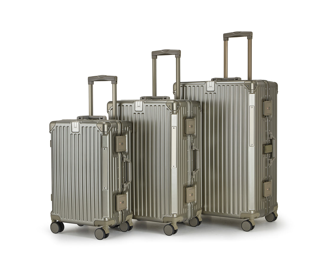 Unisex Aluminum Hard Shell Travel Luggage Set Bowlift