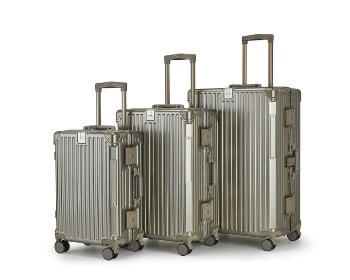 Unisex Aluminum Hard Shell Travel Luggage Set Bowlift