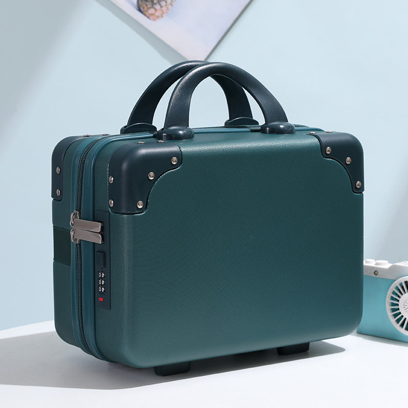 hard-shell vanity carry cosmetic case with reinforced corners and combination lock Bowlift