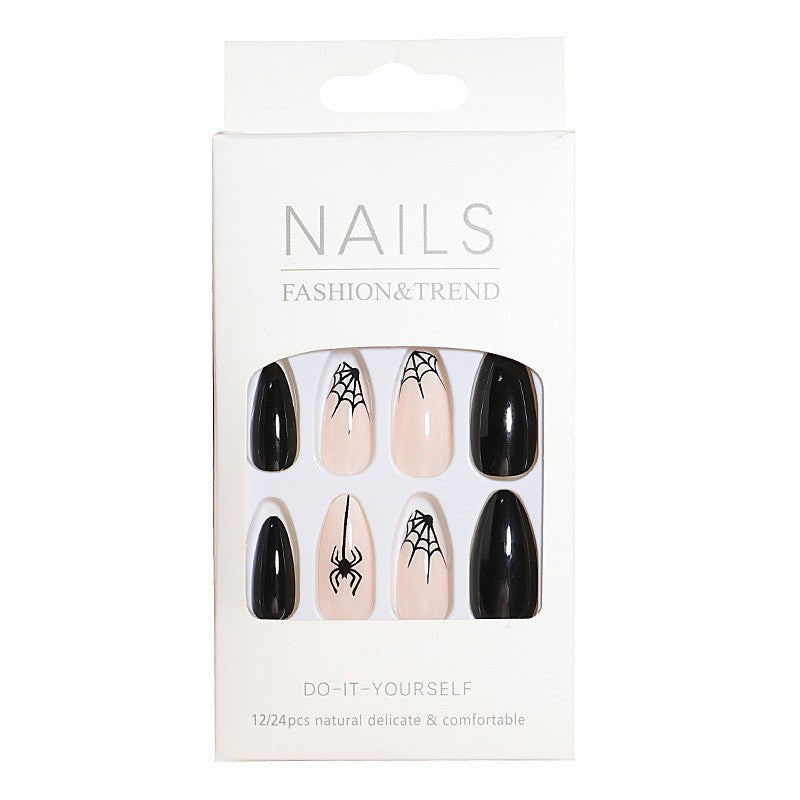 Artistic Spider Design Press-On Nails Bowlift