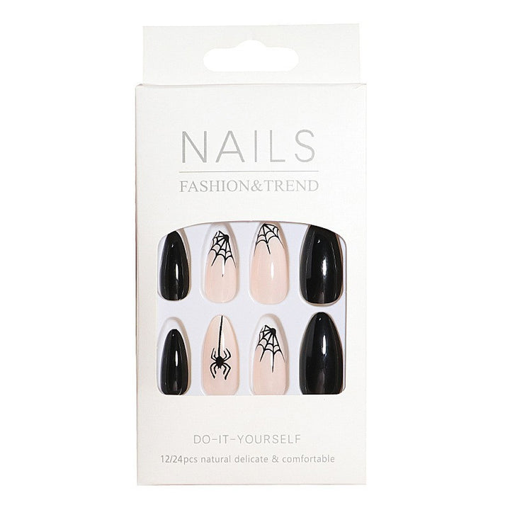 Artistic Spider Design Press-On Nails Bowlift