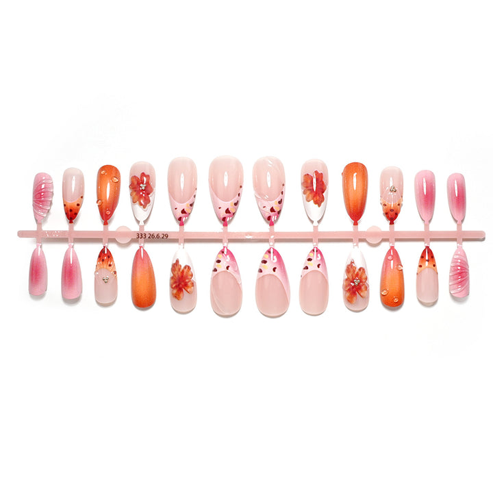 Premium Floral Press-On Nail Set
