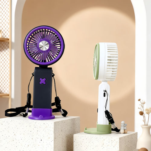 Ladies Portable Hand Fan with Flexible Design and USB Connection Bowlift