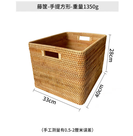 Women rectangular storage basket made of natural material Bowlift