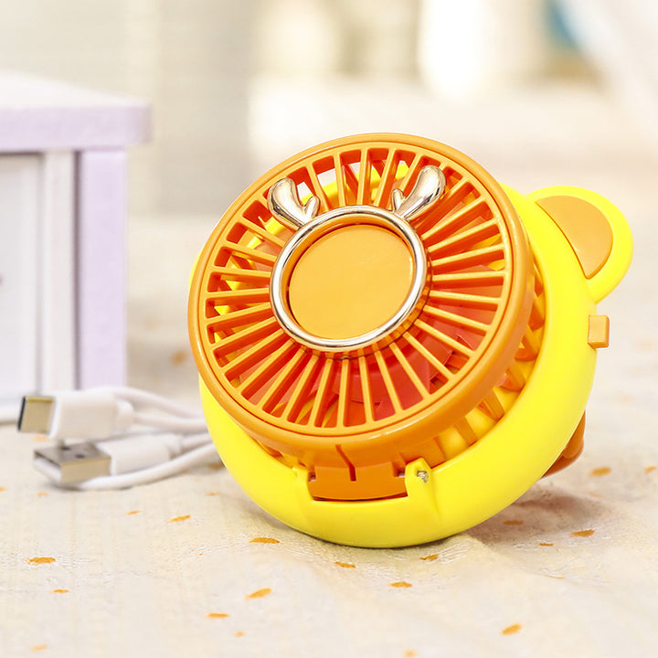 Women's Portable Mini Fan with Integrated Mirror and Spray Function Bowlift