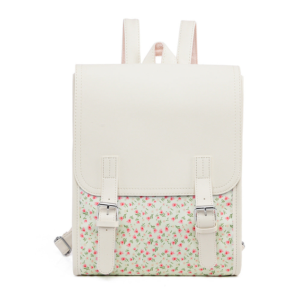 Floral Print Structured Backpack Bowlift