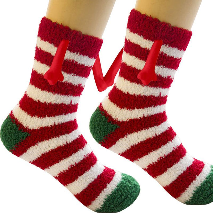 BowLift | Christmas Supplies Coral Fleece Tube Socks Warm Slipper Bed Socks Winter Soft Warm Slipper