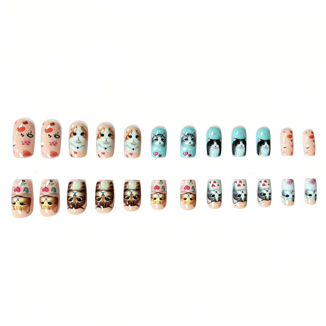 Artistic Cat-Themed Nail Extensions Bowlift