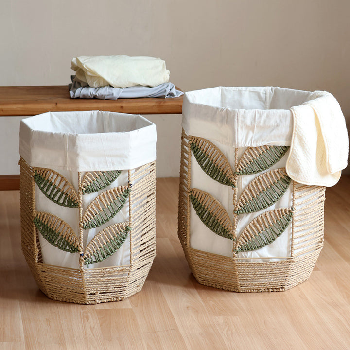 Rustic laundry basket with floral pattern Bowlift