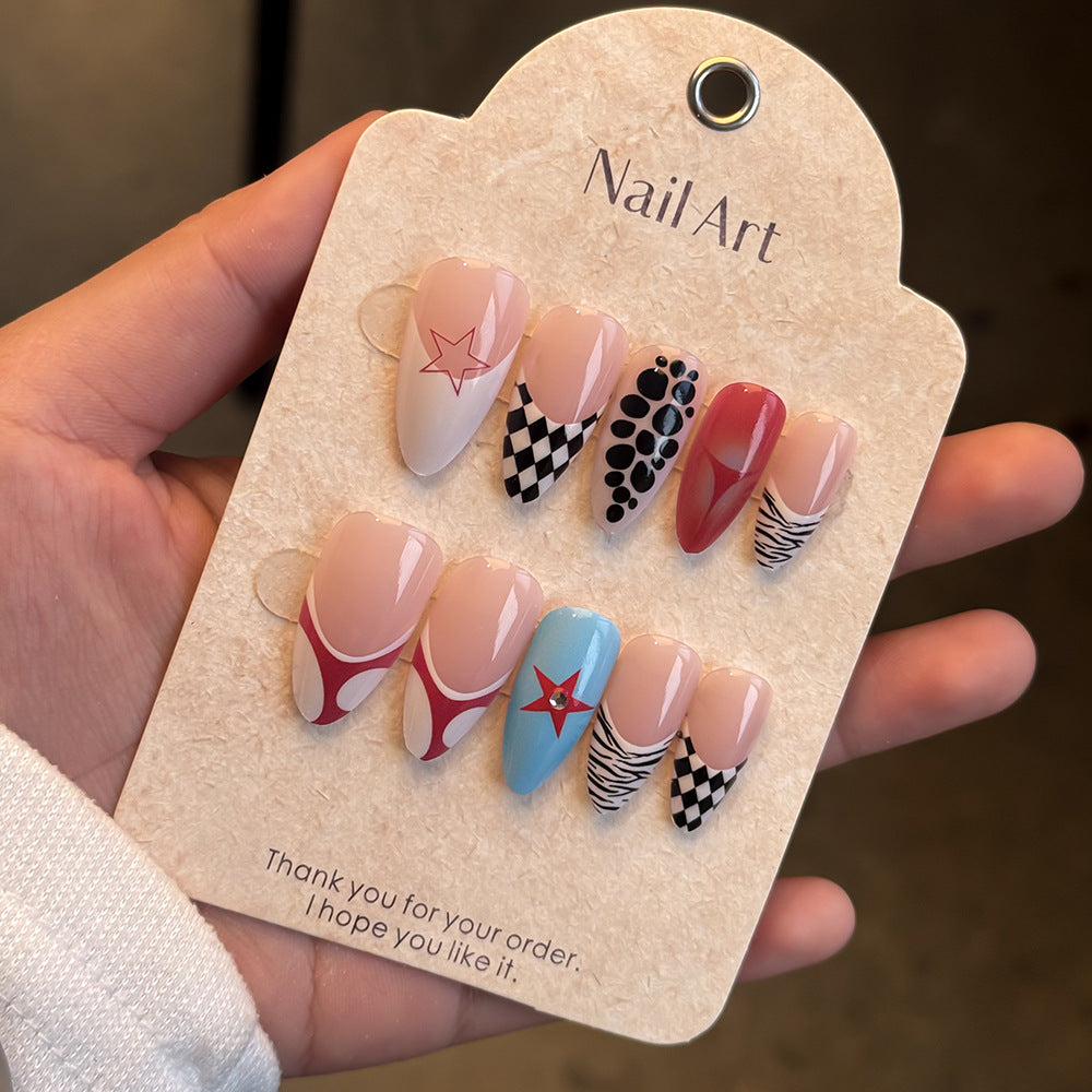 Artistic Press-On Nail Set Bowlift