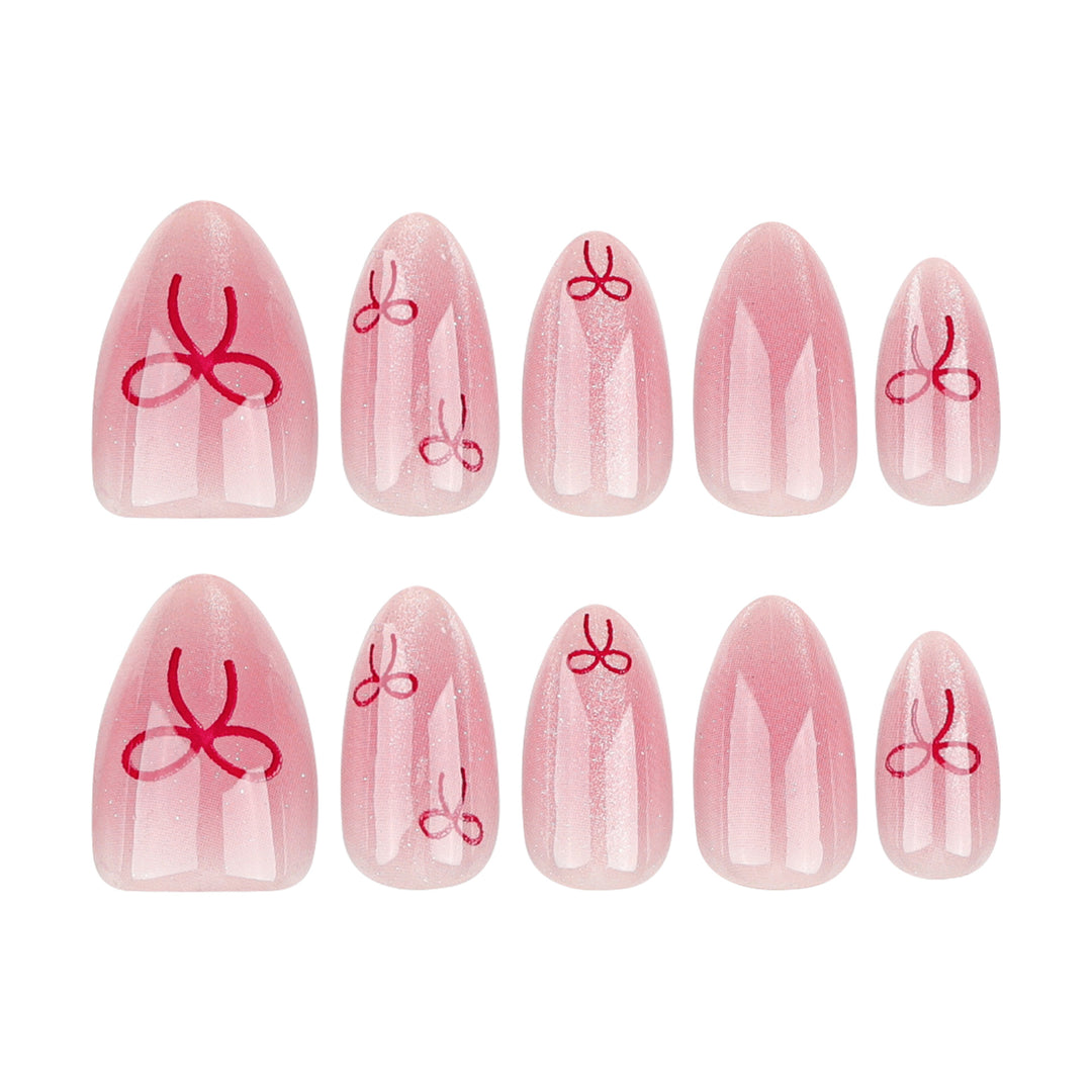 Artificial Nail Art with Bow Motif Bowlift