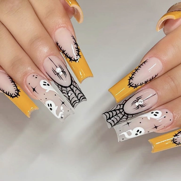 Halloween-Themed 3D Acrylic Nail Art Extensions Bowlift