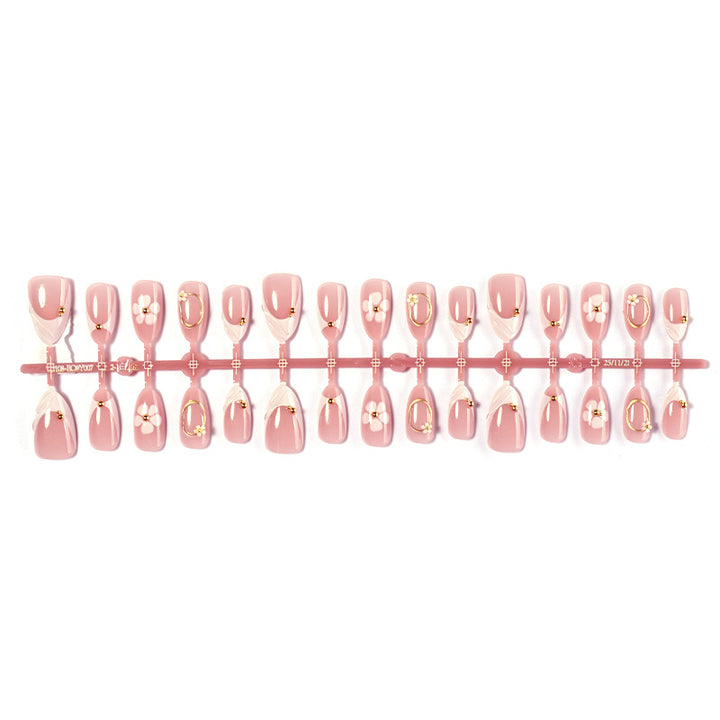 Floral Decorative Press-On Nails Set Bowlift