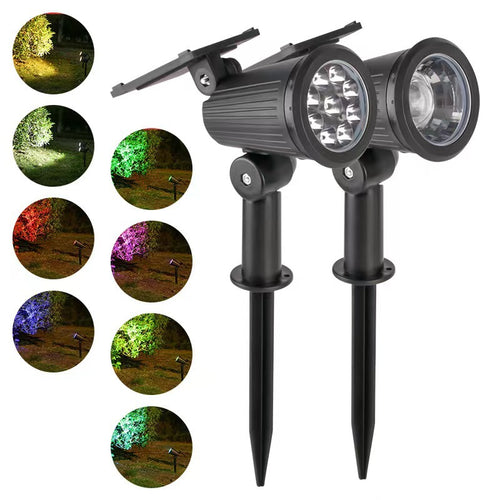 Adjustable Solar LED Garden Spotlight Stake With Swivel Head Integrated Solar Panel And Weatherproof Housing Bowlift
