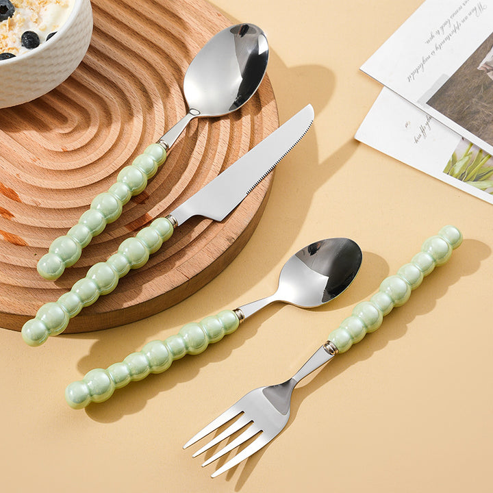 Elegant finger food fork with non-slip handle Bowlift