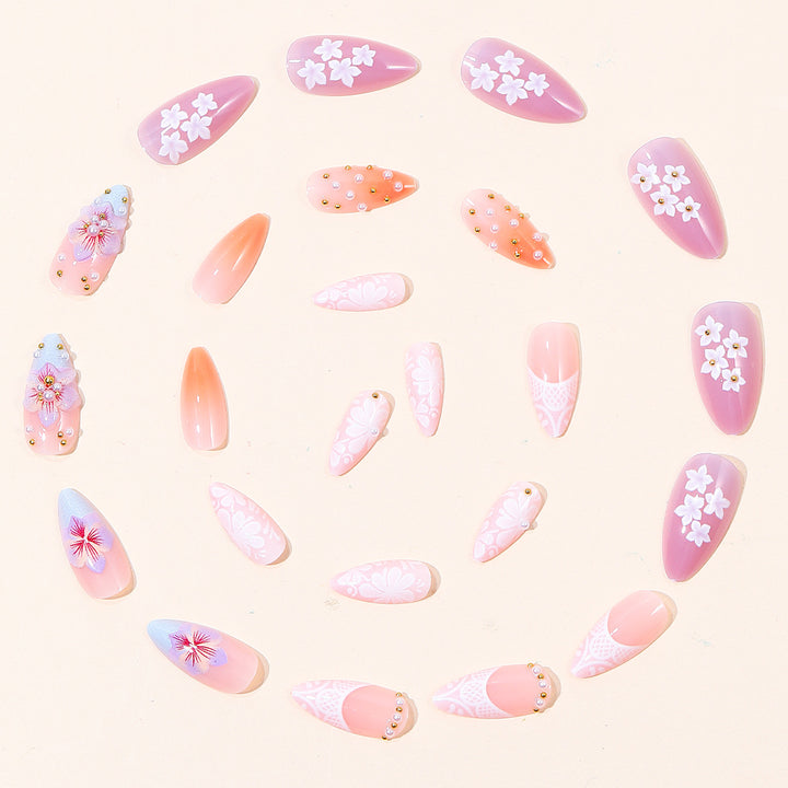 Floral Embellished Nail Art Extensions Bowlift
