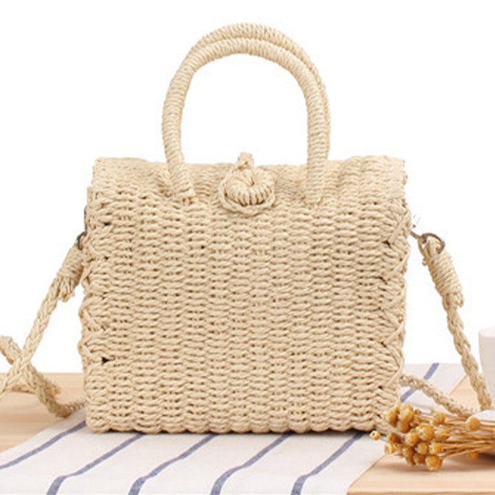 Handbag made of woven natural material with practical shoulder strap Bowlift