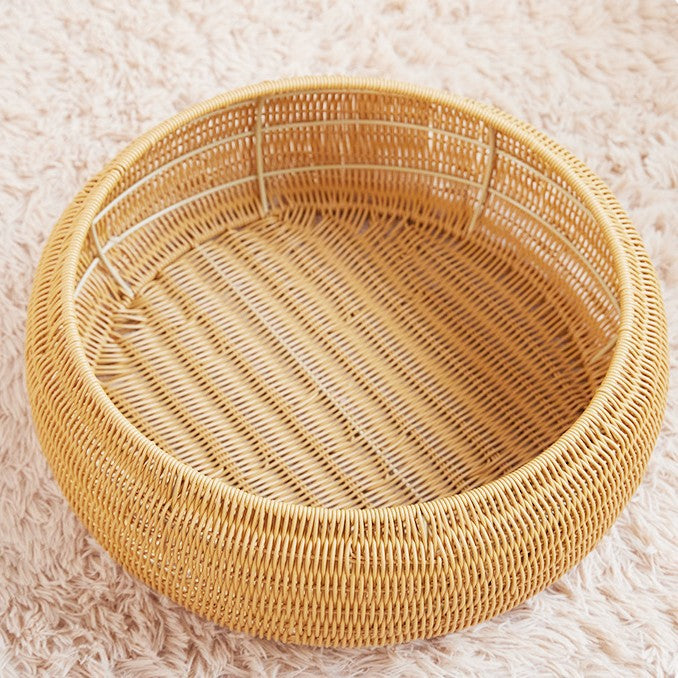 Cat bed with round rattan decoration Bowlift
