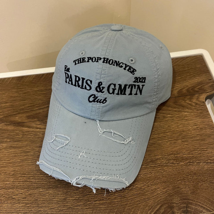 Men's Distressed Cotton Twill Baseball Cap Bowlift