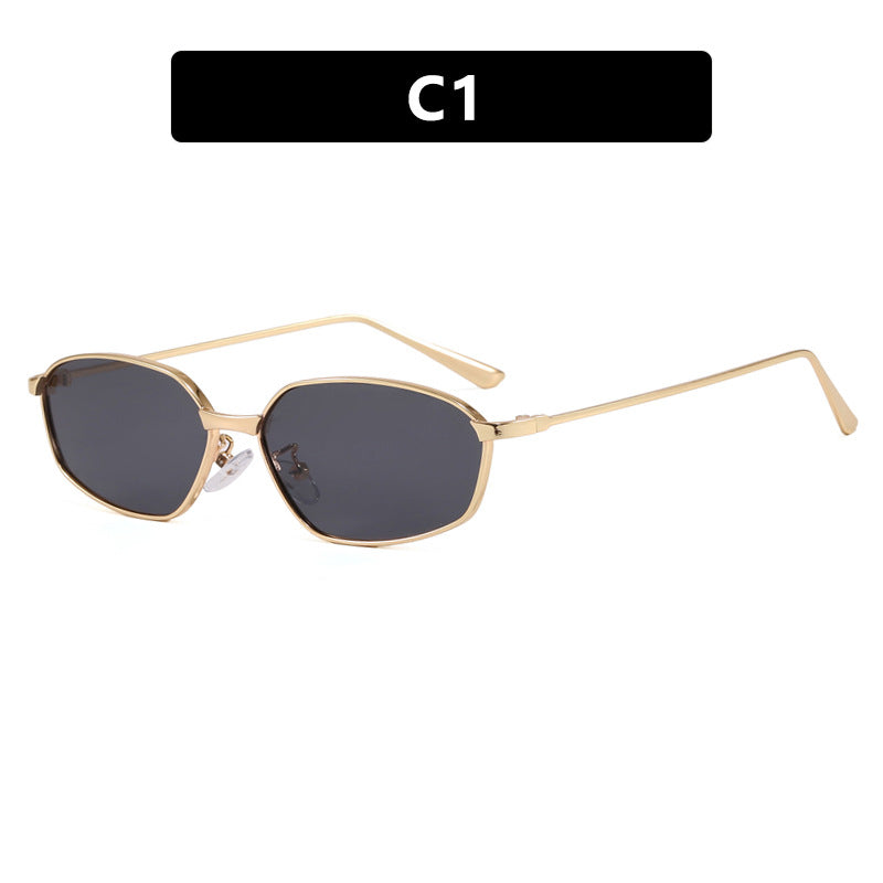 Women's geometric sunglasses with protective UV filter and minimalist metal frame Bowlift