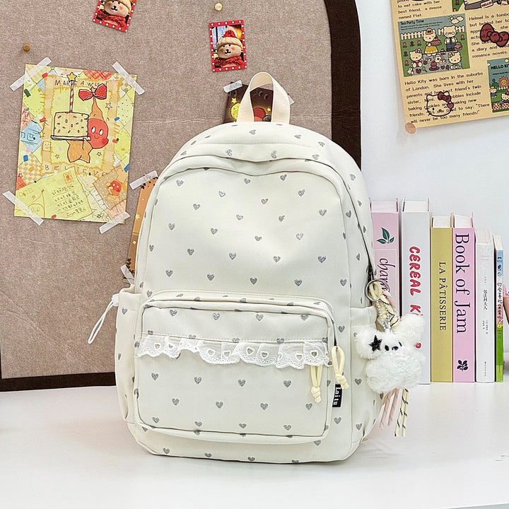 Playful Heart Patterned Backpack